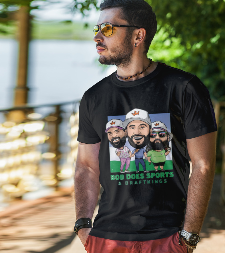 Bob Does Sports And DraftKings Golf Cartoon Collaboration T-Shirt