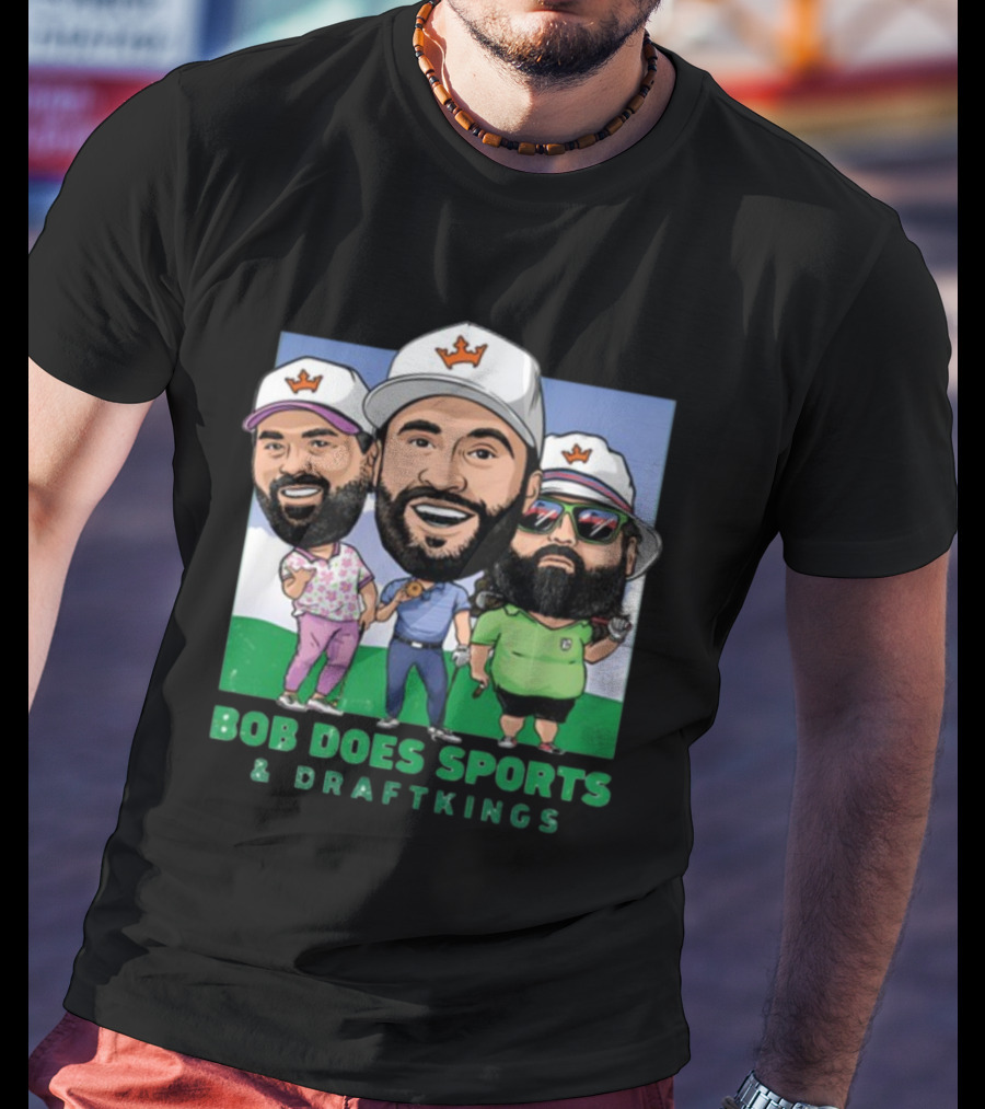 Bob Does Sports And DraftKings Golf Cartoon Collaboration T-Shirt