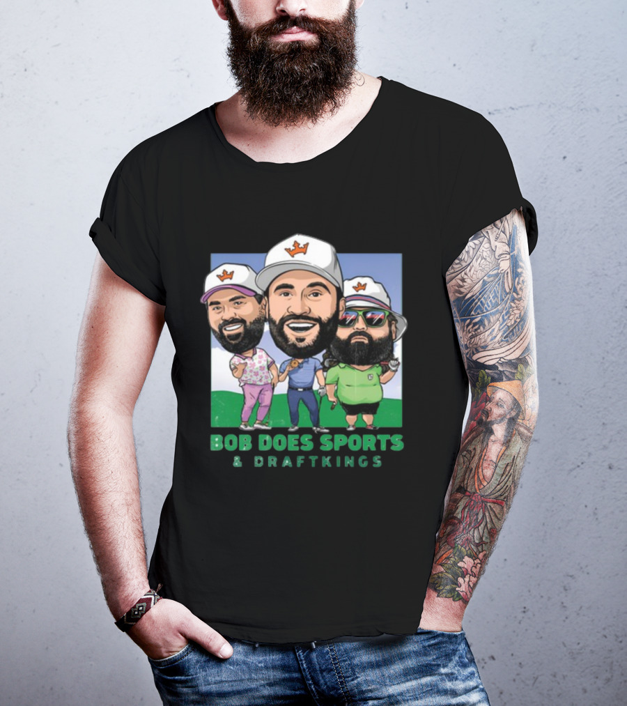 Bob Does Sports And DraftKings Golf Cartoon Collaboration T-Shirt