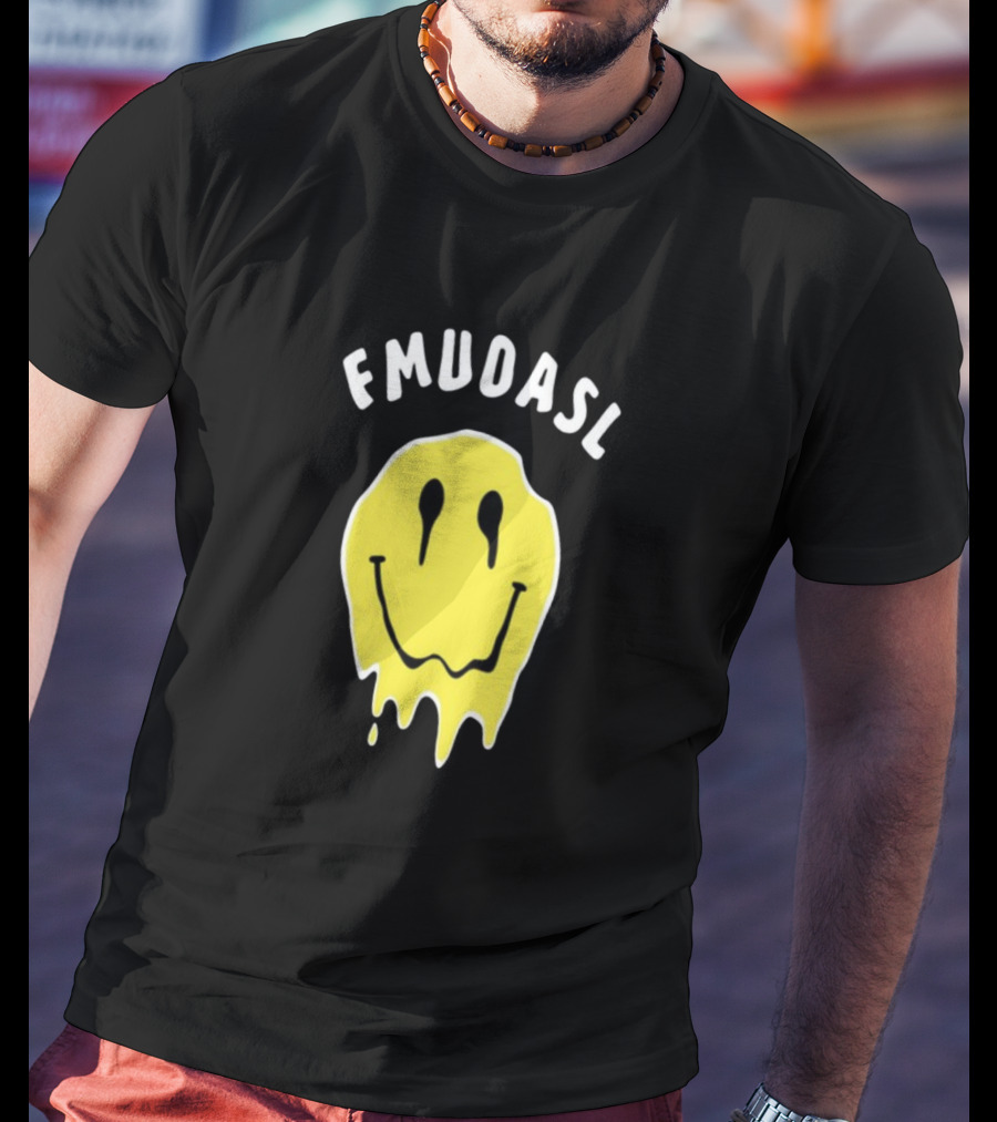 FMUOASL Thou Shalt Not Rave At EDC Smiley Face Drip T-Shirt