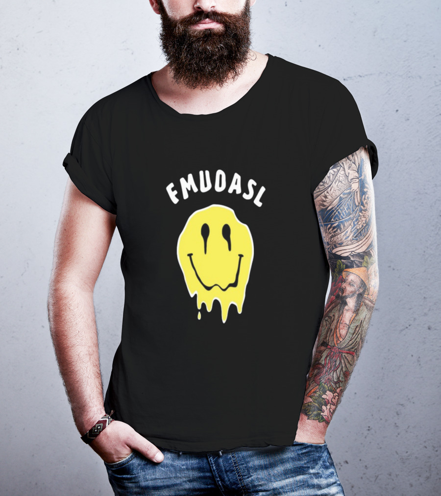 FMUOASL Thou Shalt Not Rave At EDC Smiley Face Drip T-Shirt