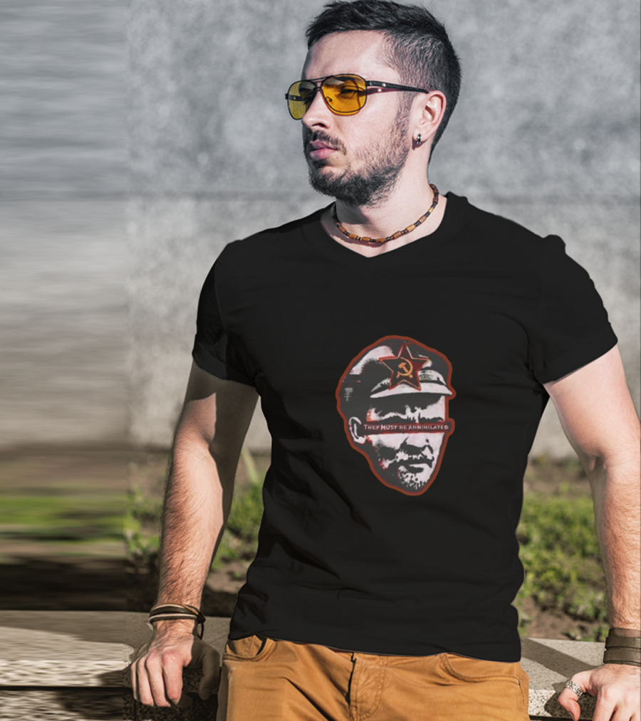 They Must Be Annihilated Soviet Star Lenin Bust Unwokeart Zine T-Shirt