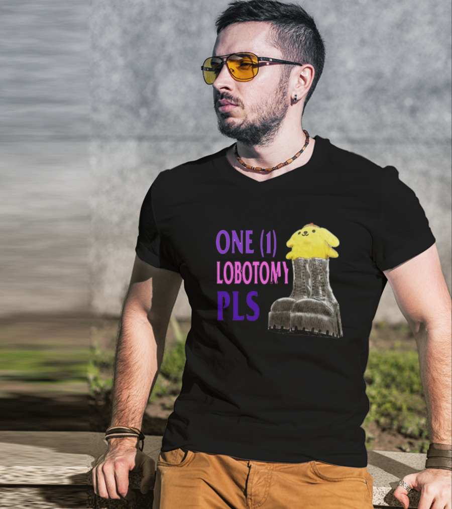 Jmcgg Pompompurin One 1 Lobotomy Pls Cute Character In Platform Boots T-Shirt