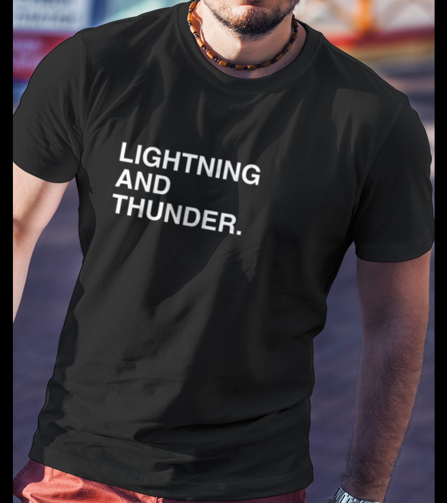 Lightning And Thunder Text Minimalist T-Shirt