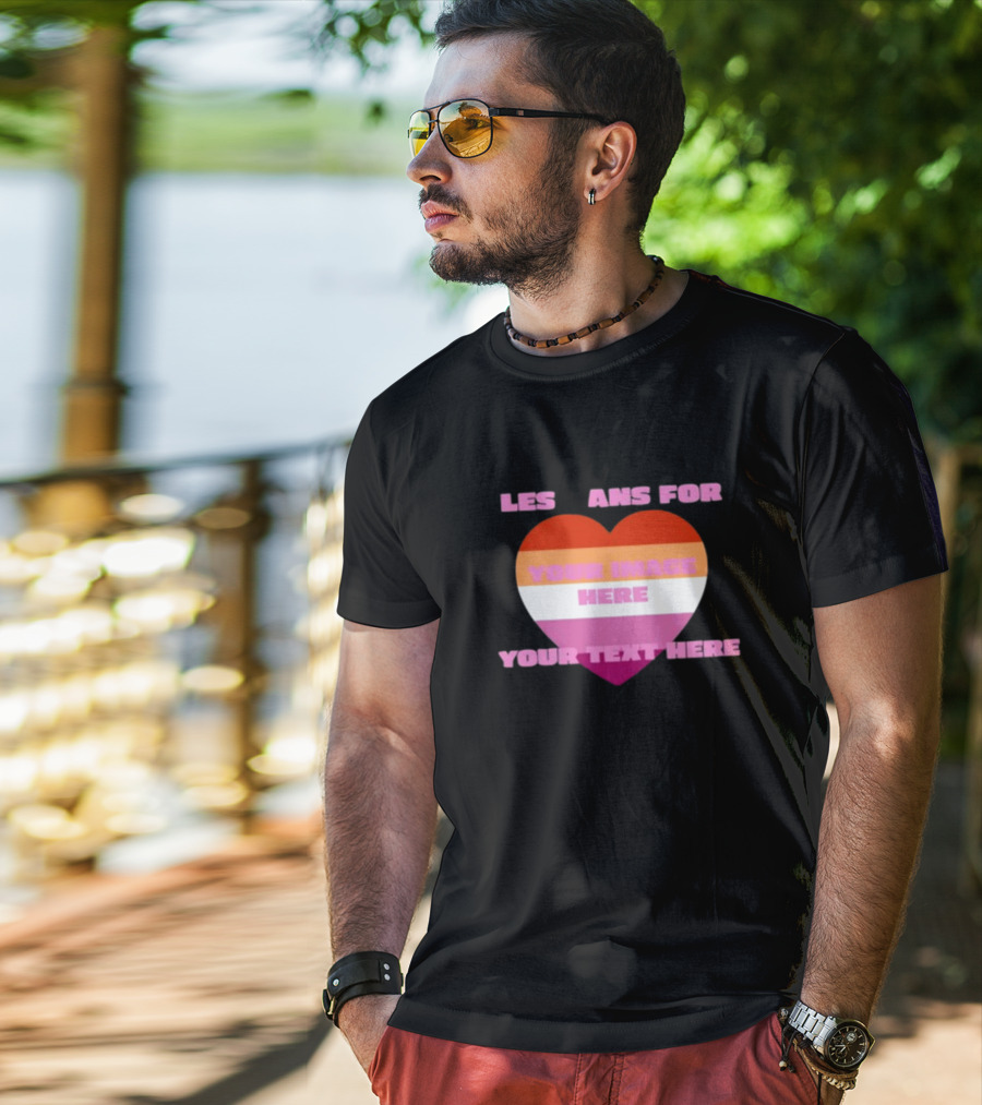 Sadstreet Store Lesbians Heart Your Image Your Text Custom T-Shirt