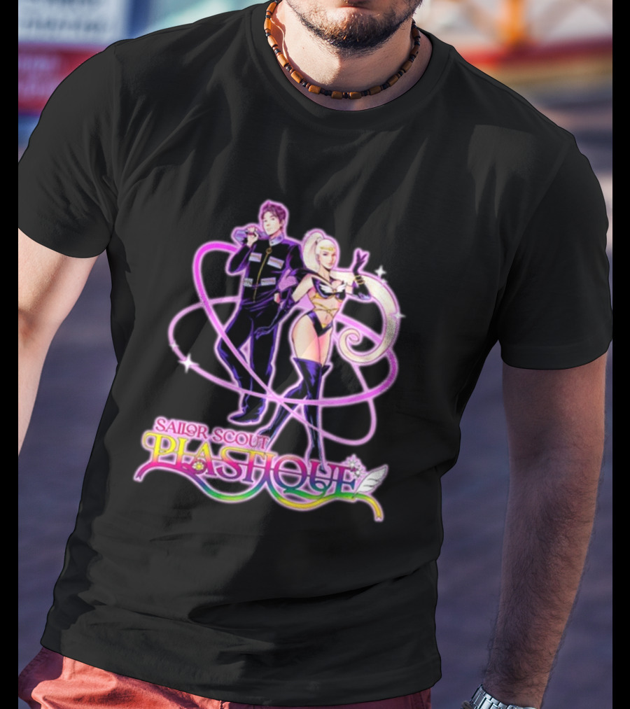Sailor Scout Plashole Neon Anime Duo T-Shirt