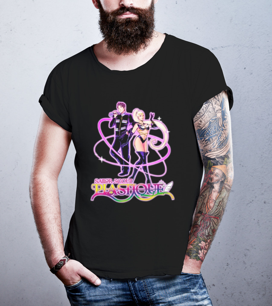 Sailor Scout Plashole Neon Anime Duo T-Shirt