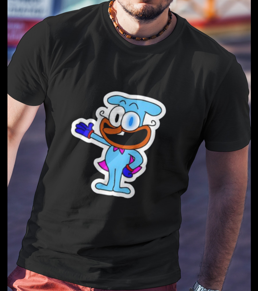 Soomlarr The Doise Animated Character With Blue Outfit And Orange Face T-Shirt