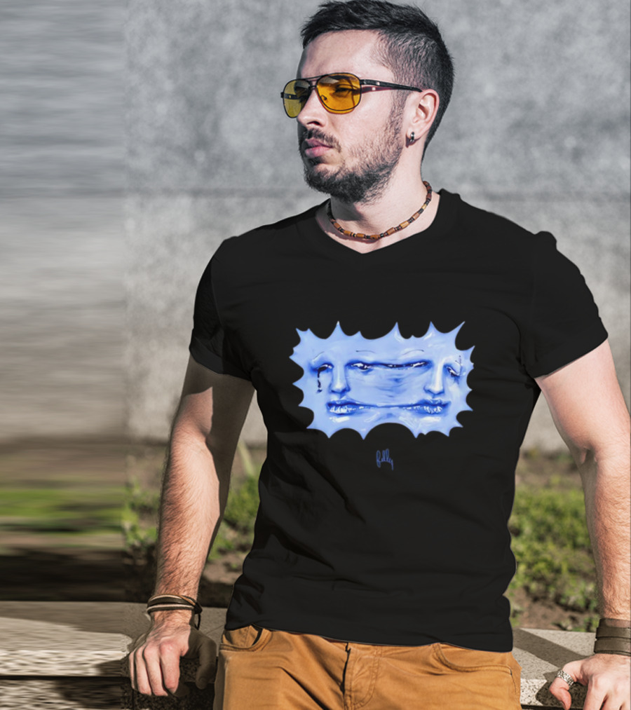 Felly Sun Liquid Blue Faces T-Shirt