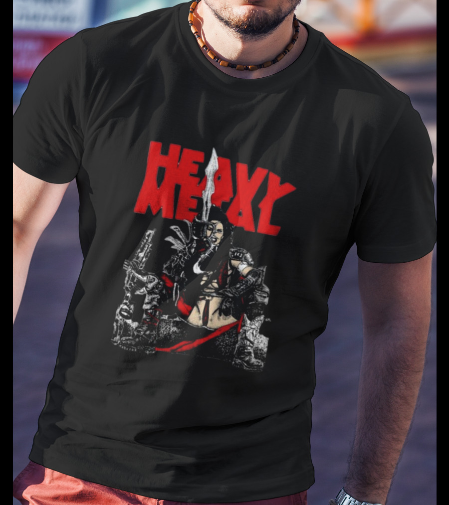 Heavy Metal Warrior With Weapons And Armor T-Shirt