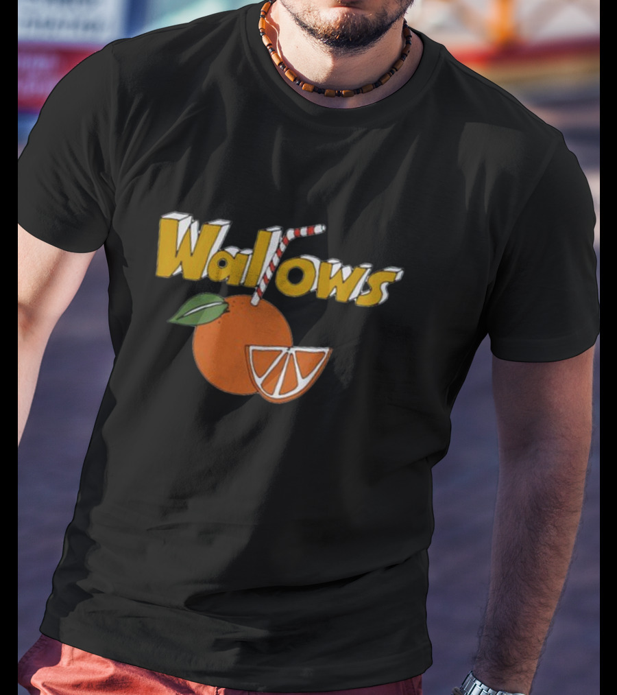 Wallows Orange Juice Stripe Straw T-Shirt