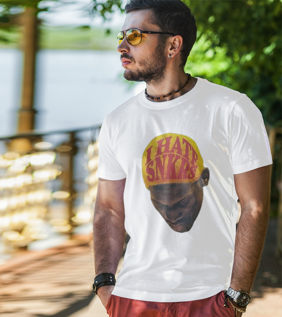 I Hate Snkrs Retro Style Bold Text On Yellow Hat T-Shirt