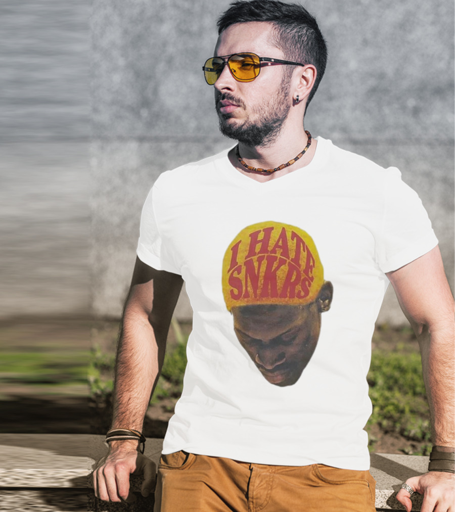 I Hate Snkrs Retro Style Bold Text On Yellow Hat T-Shirt