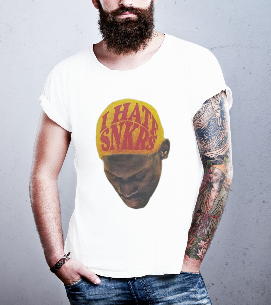 I Hate Snkrs Retro Style Bold Text On Yellow Hat T-Shirt