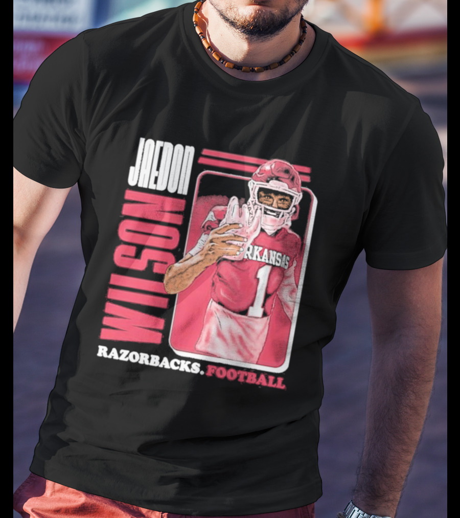 Jaedon Wilson Arkansas Razorbacks Football Cartoon Player T-Shirt
