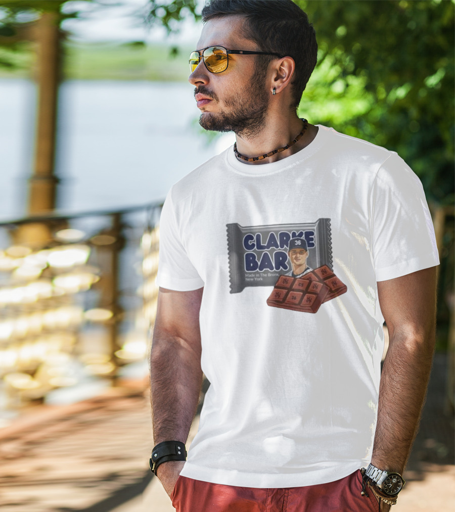 Clarke Bar Made In The Bronx New York Chocolate Baseball 36 Yankees CS T-Shirt