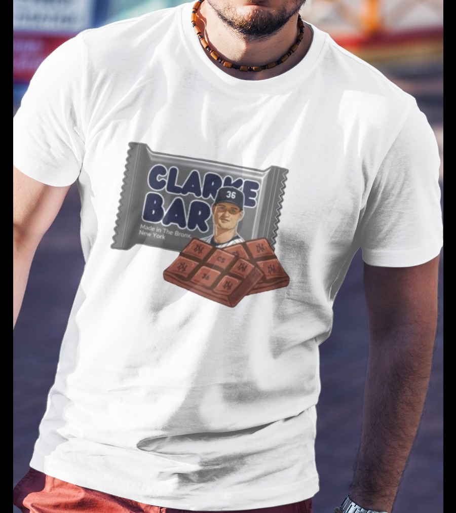 Clarke Bar Made In The Bronx New York Chocolate Baseball 36 Yankees CS T-Shirt