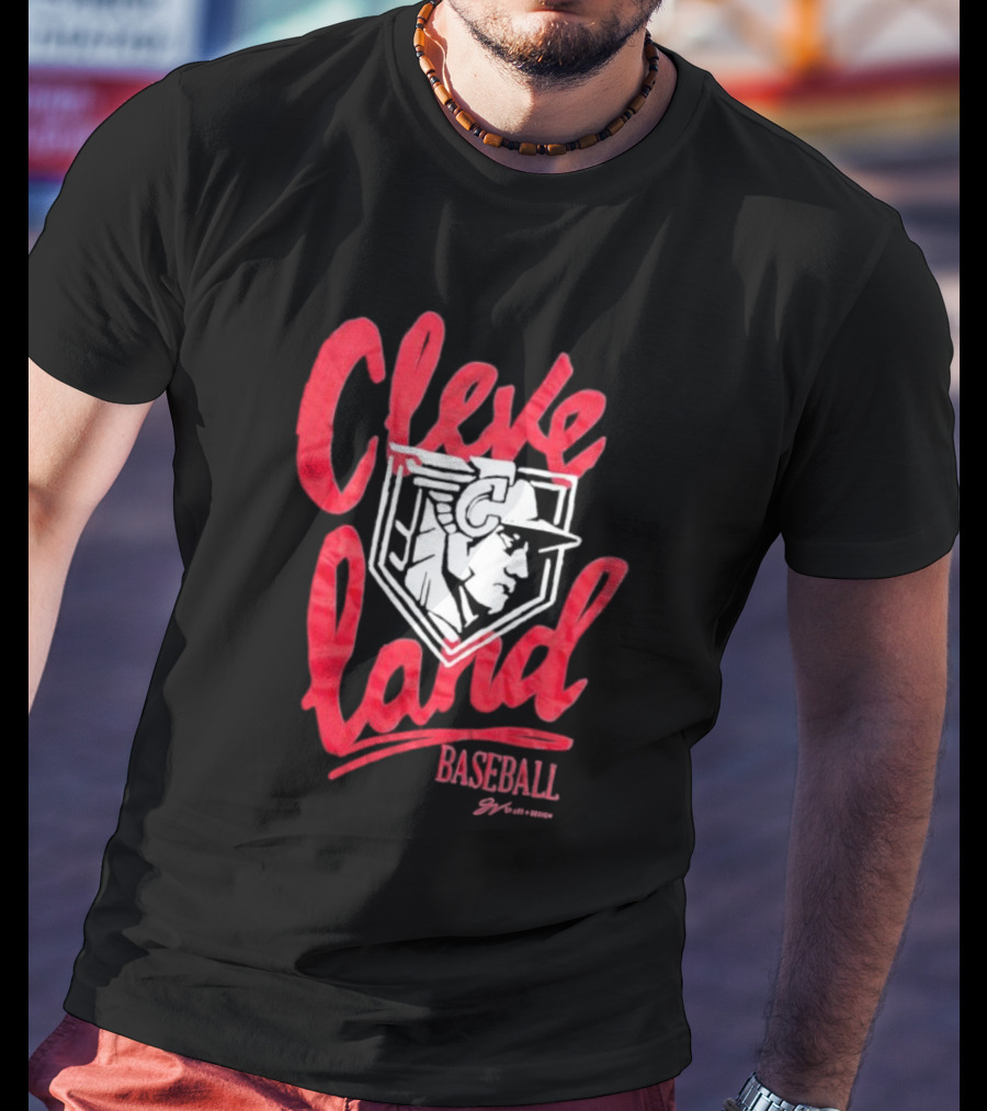 Cleveland Baseball Guardian Script T-Shirt