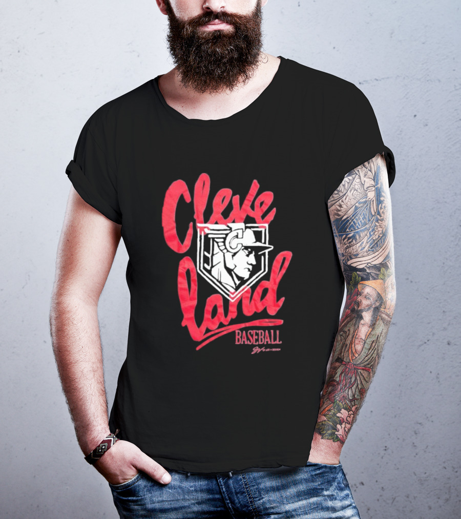 Cleveland Baseball Guardian Script T-Shirt
