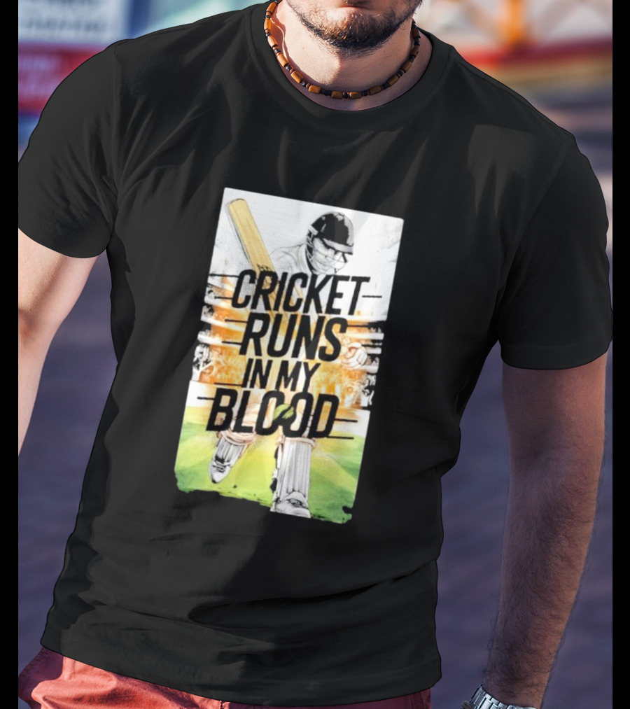 Cricket Runs In My Blood Batting Passion T-Shirt