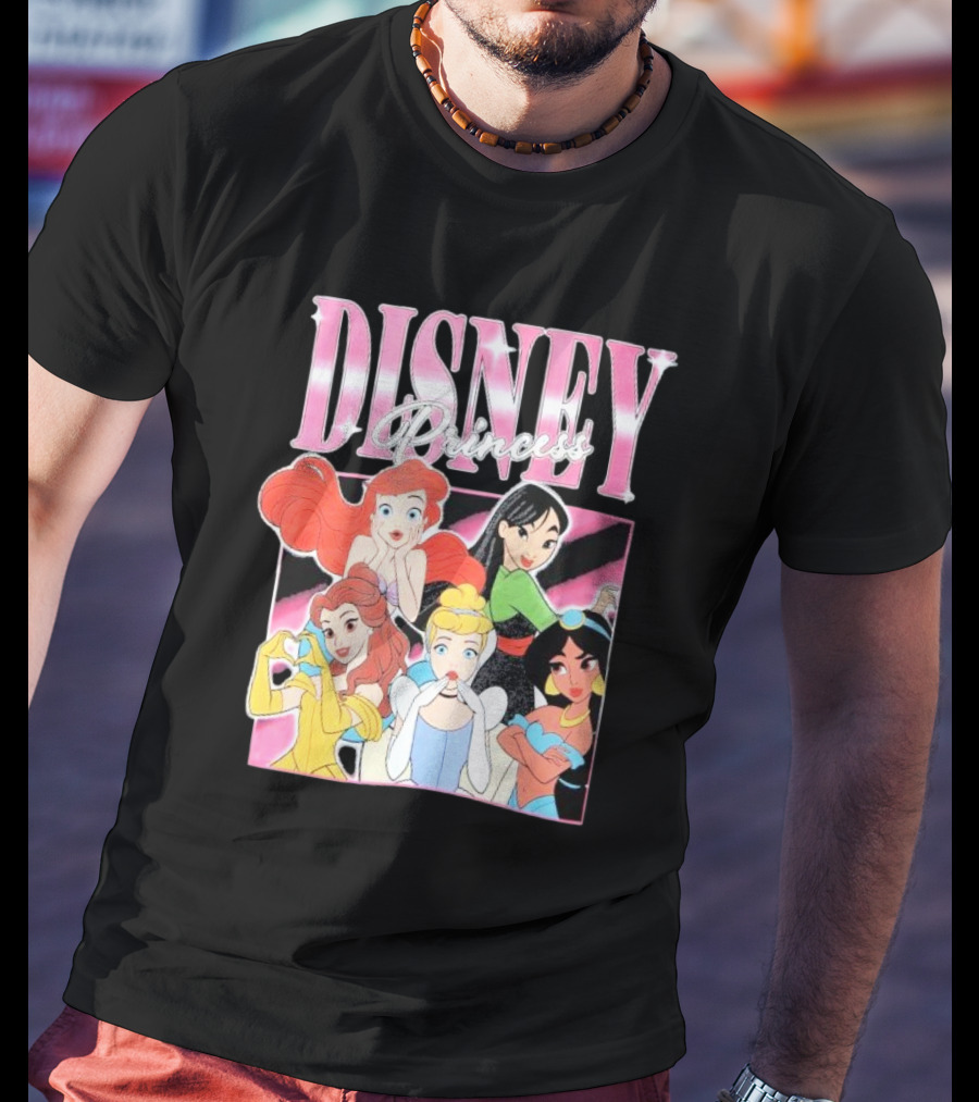Disney Princess Group Ariel Belle Cinderella Jasmine Mulan T-Shirt