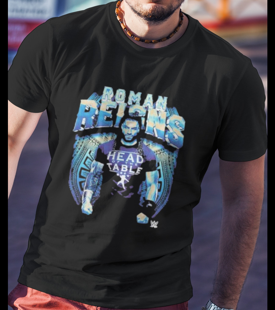 Roman Reigns Head Of The Table WWE Blue Warrior T-Shirt