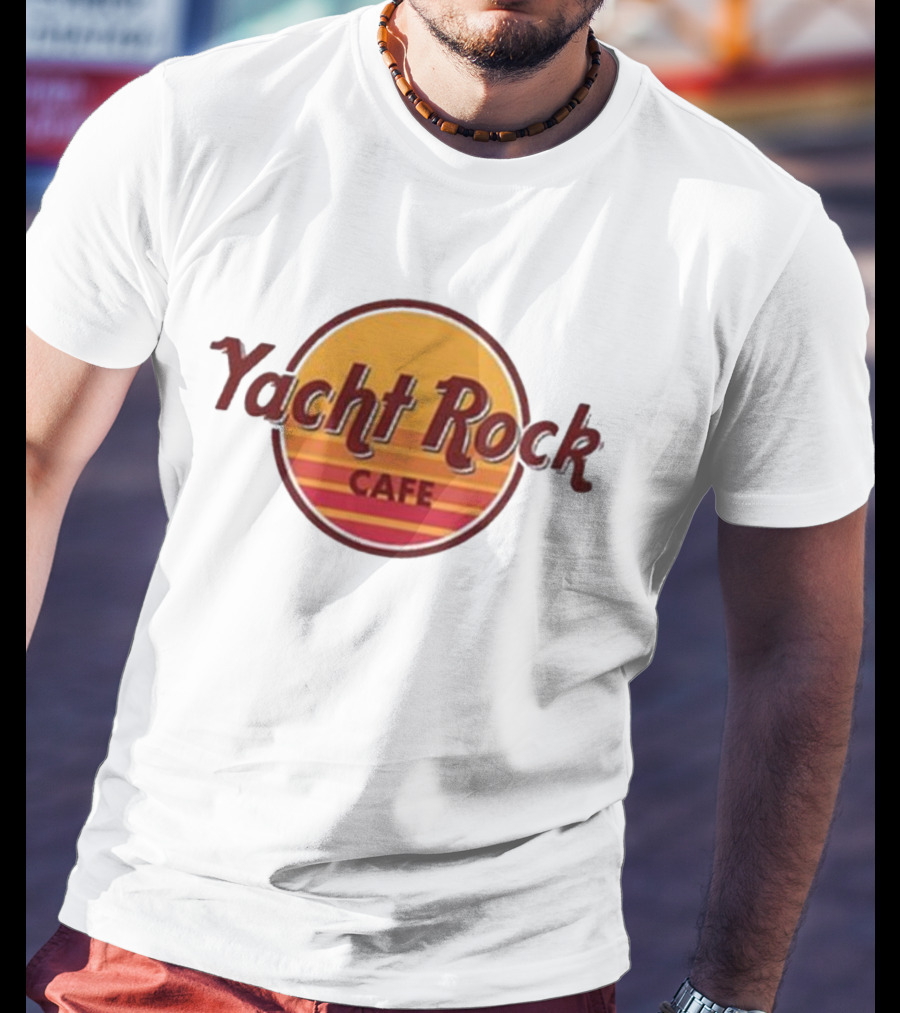 Yacht Rock Cafe Retro Sunset Circle T-Shirt