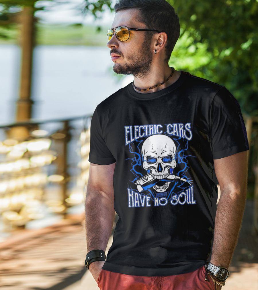 1320VIDEO Electric Cars Have No Soul Skull With EV Charger 2.0 T-Shirt
