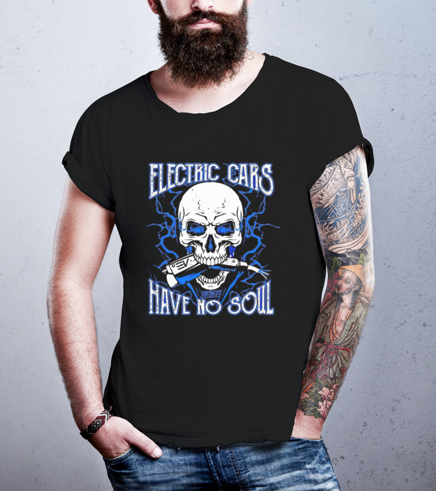 1320VIDEO Electric Cars Have No Soul Skull With EV Charger 2.0 T-Shirt