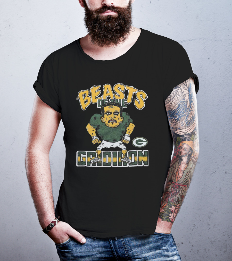 Green Bay Packers Beasts Of The Gridiron Football Player T-Shirt
