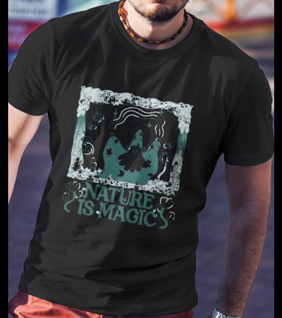 Nature Is Magic Wizard Stars And Flowers T-Shirt