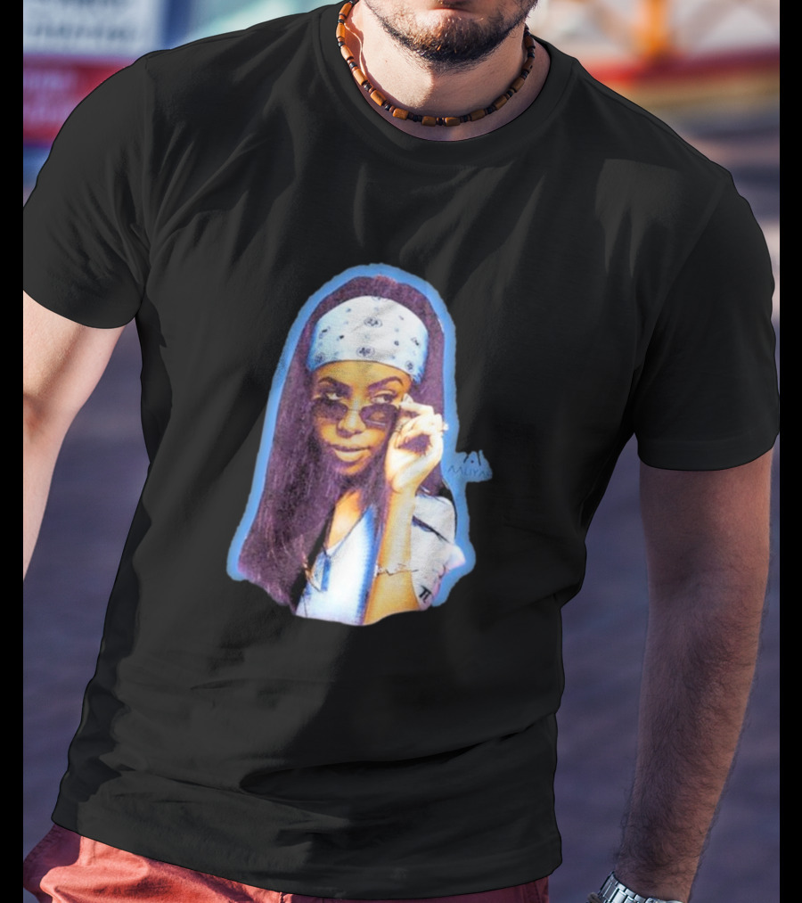 Zayn Malik Aaliyah Bandana Sunglasses Airbrush Purple T-Shirt