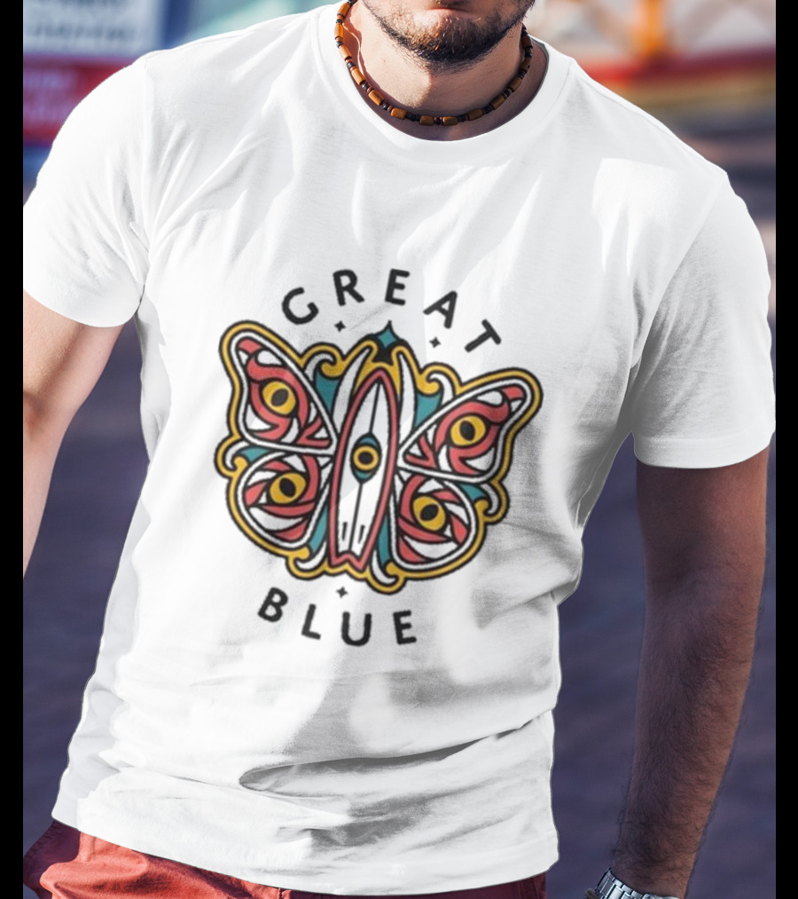 Great Blue Peter Anspach Wave Jammer Butterfly T-Shirt