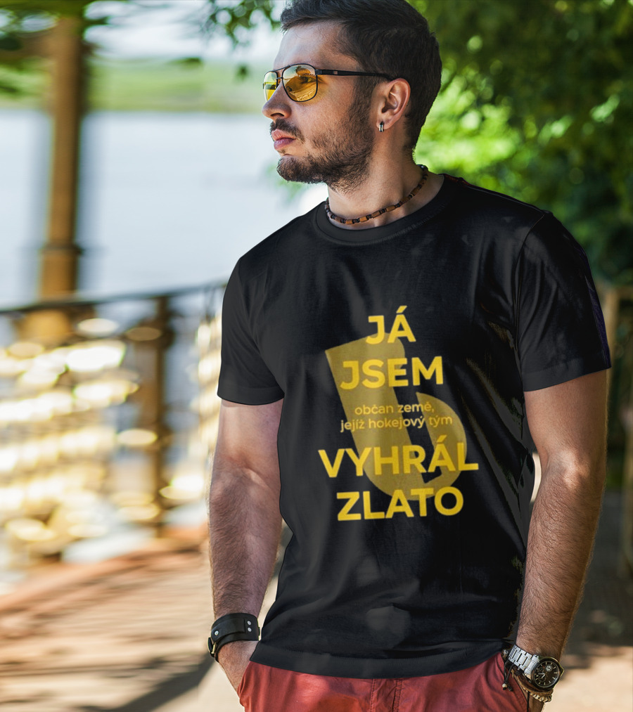 J Jsem Občan Země Jejíž Hokejový Tým Vyhrál Zlato T-Shirt