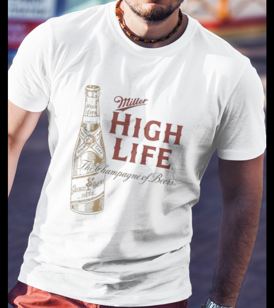 Miller High Life The Champagne Of Beers Vintage Bottle T-Shirt