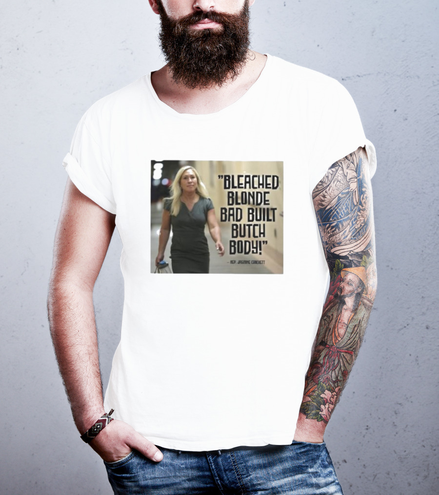 Bleached Blonde Bad Built Butch Body ACP Jamming Crockett T-Shirt