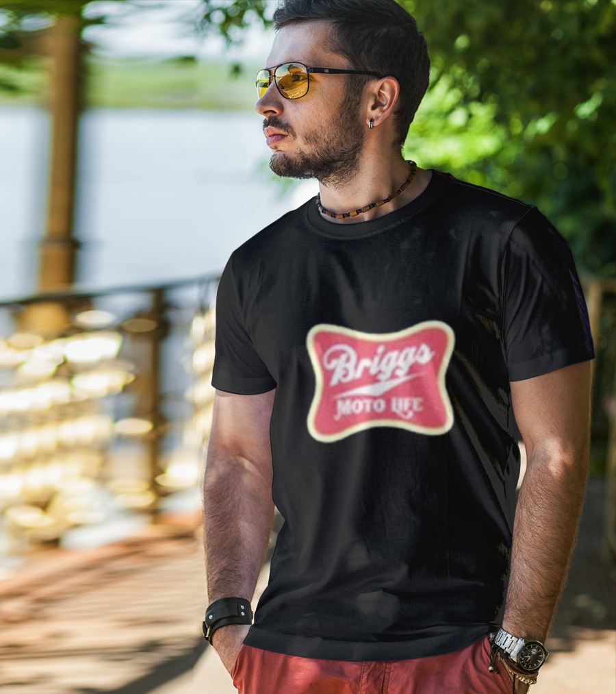 Briggs Moto Life Red Emblem T-Shirt