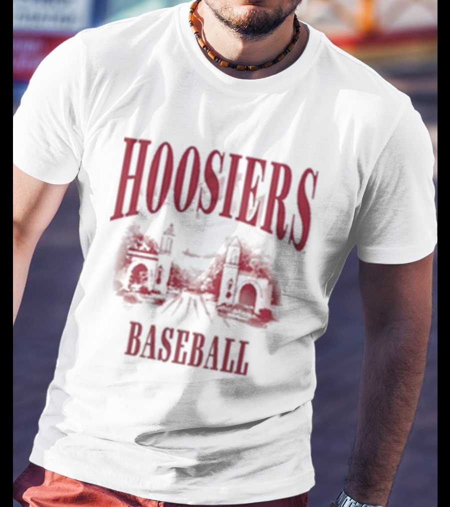 Hoosiers Baseball White Gates Iconic T-Shirt