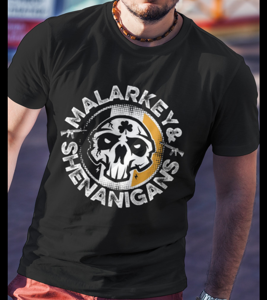 Malarkey And Shenanigans Skull Clover T-Shirt