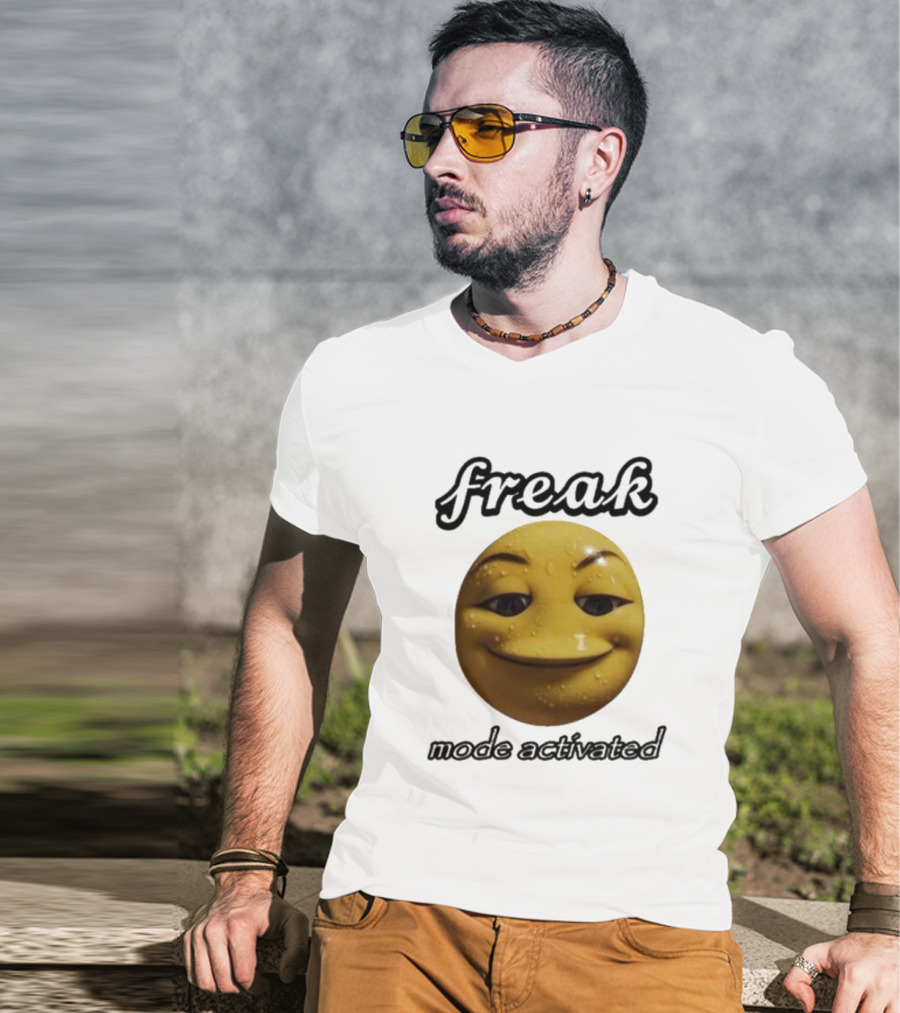 Freak Mode Activated Smirking Face Emoji Dark Humor T-Shirt