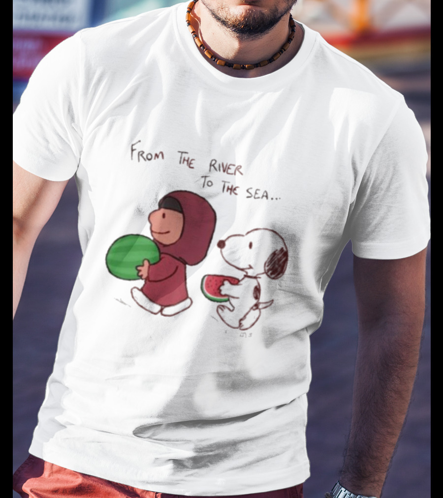 From The River To The Sea Peanuts Watermelon Walk T-Shirt