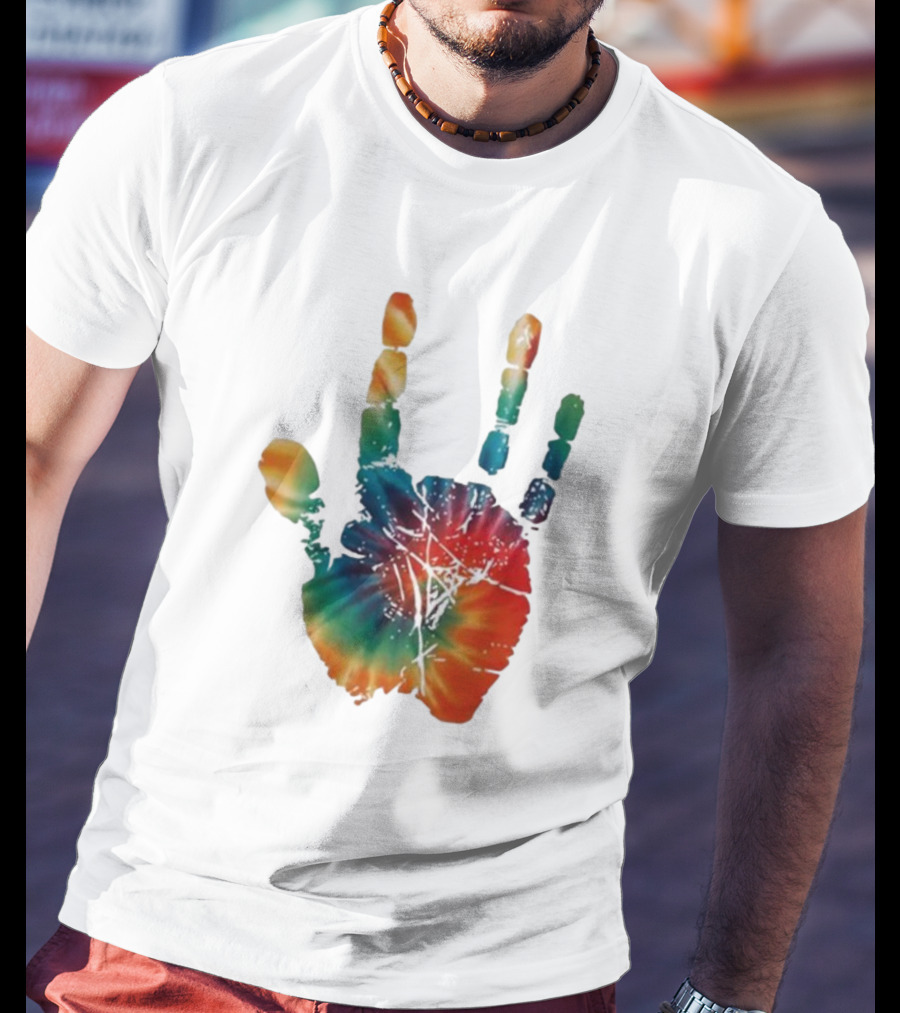 Happy Pride Month Tie-Dye Handprint T-Shirt