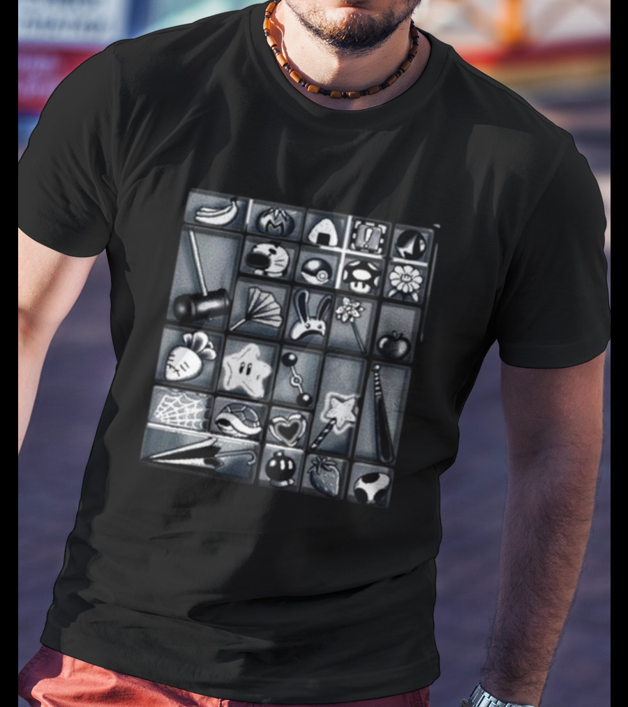 Level1 Item Cabinet Of Curiosity Mario Iconic Gaming Symbols Collection T-Shirt