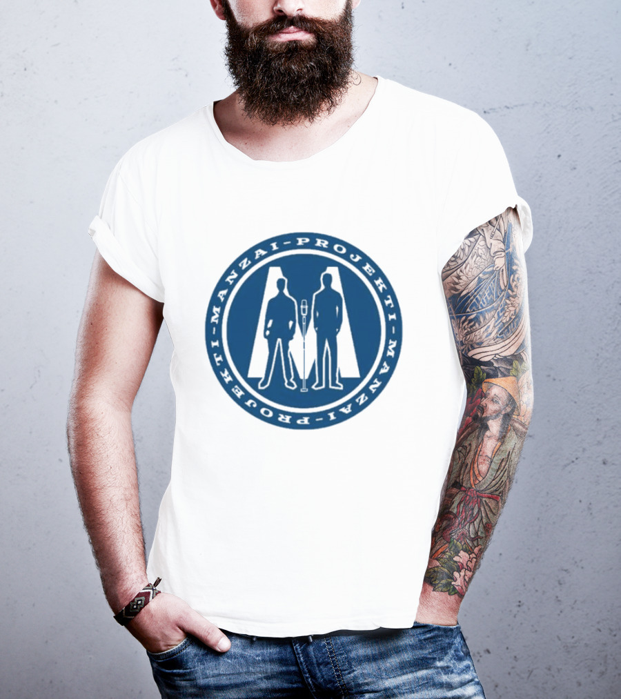 Manzai Projekti Circle Logo With Silhouetted Figures T-Shirt