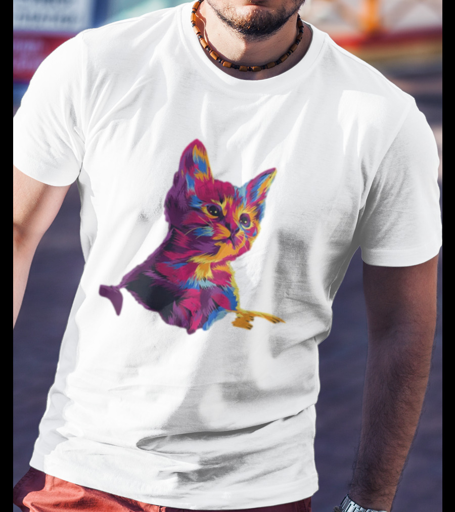 Kitten Colorful Art For Cat Lovers T-Shirt