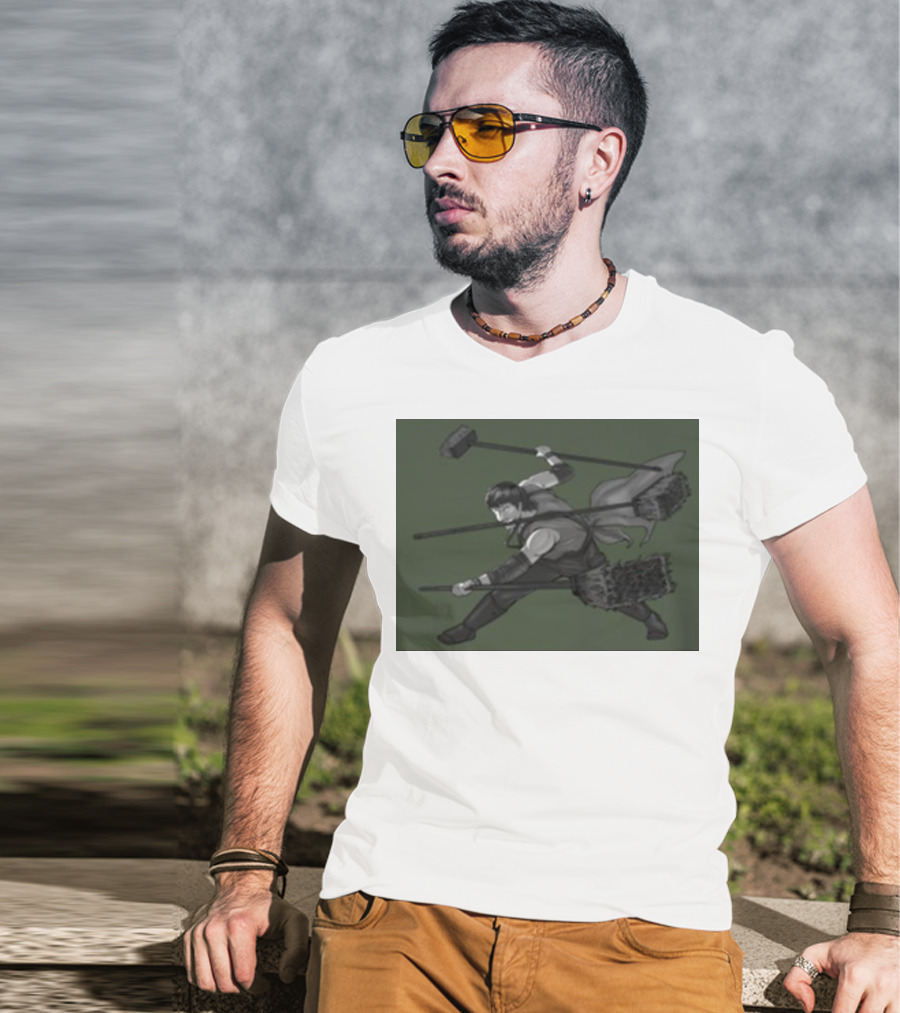 Three Broom Stance Cosplay Zoro T-Shirt