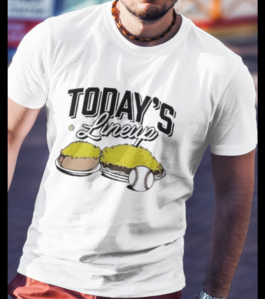 Today's Lineup Baked Potato Mac And Cheese Baseball T-Shirt