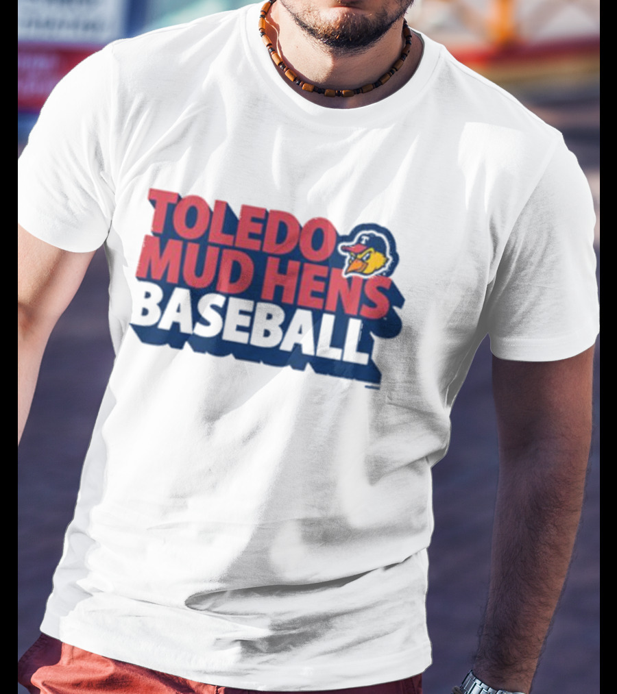 Toledo Mud Hens Baseball Logo With Iconic Classic Blue Hat And Yellow Cartoon Chicken T-Shirt