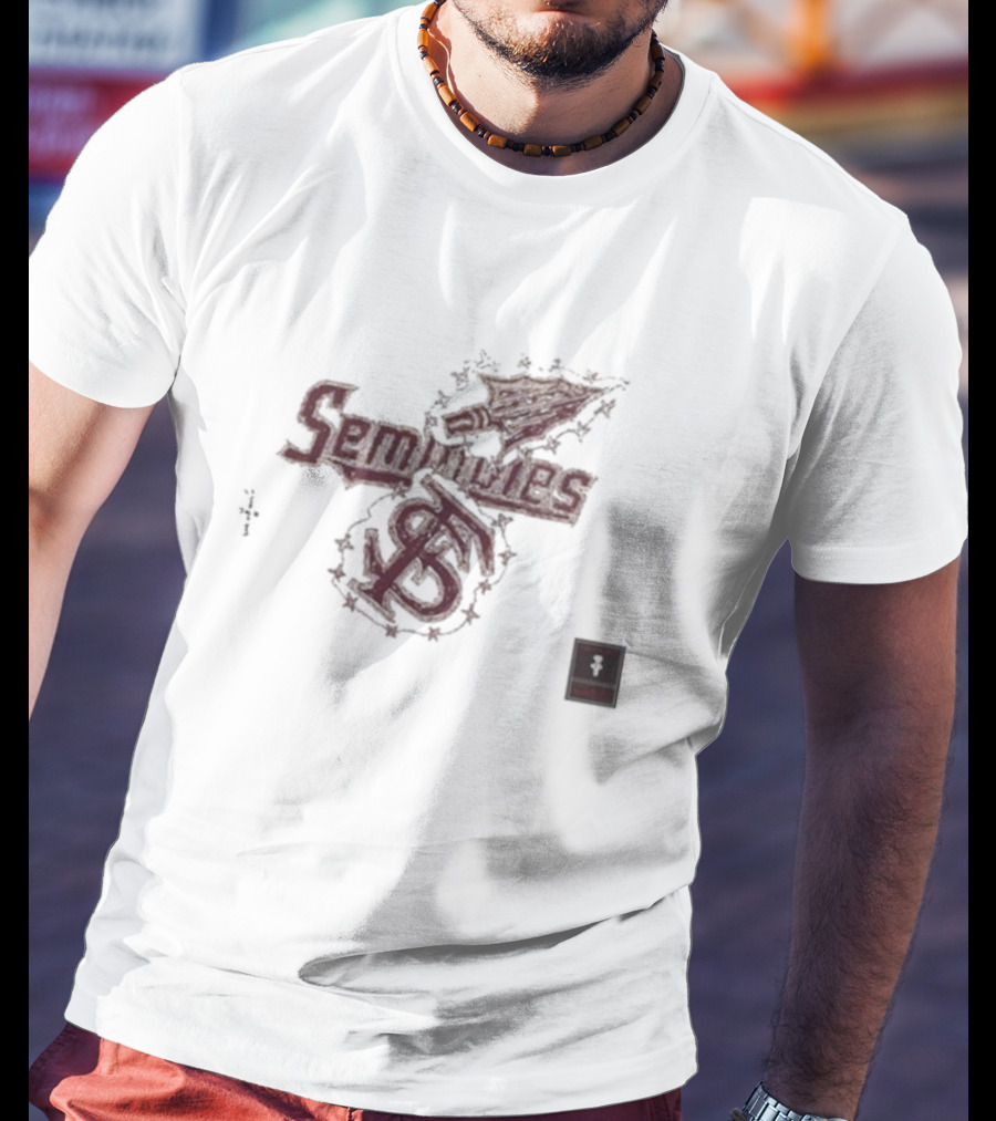 Travis Scott Cj X M&N X Florida State University Seminoles Hand Drawn T-Shirt