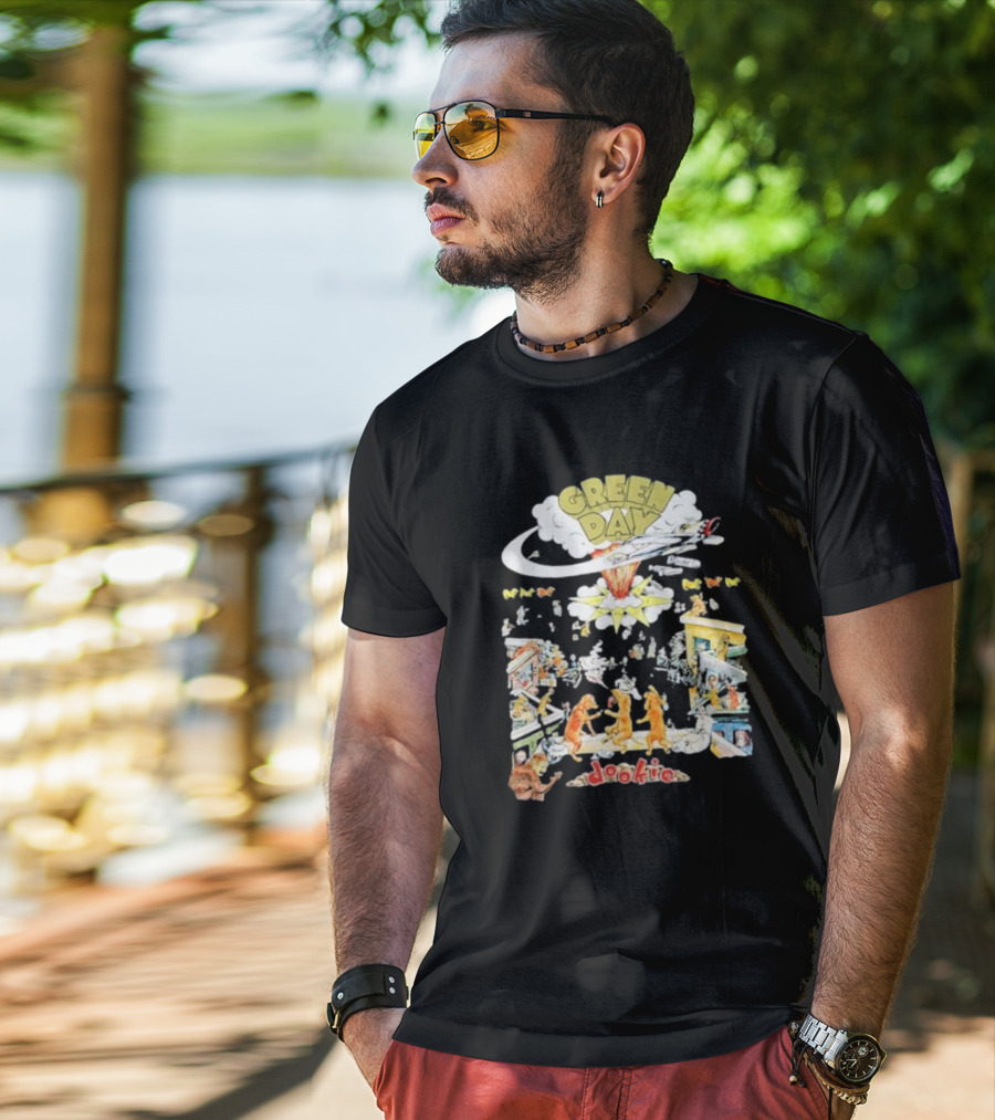 Green Day Dookie Cartoon Explosion Scene T-Shirt